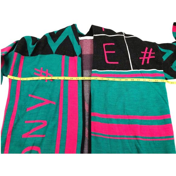 Anonyme Multi Color Long Open Front Wool Blend Cardigan Sweater Made in Italy - Picture 9 of 10